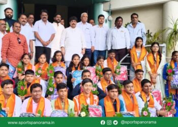 खेलो इंडिया पदक प्राप्त दहावी व बारावी गुणवंत 30 खेळाडूंचा सत्कार