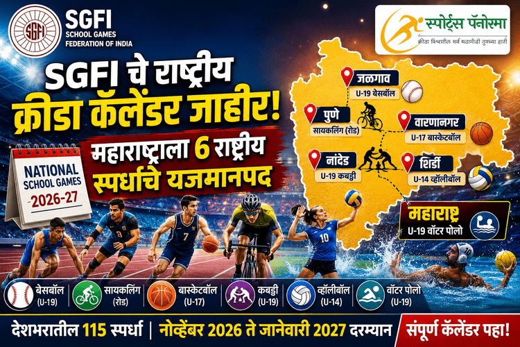 शालेय राष्ट्रीय क्रीडा स्पर्धांचे 2026-27 चे संभाव्य यजमानपद जाहीर; महाराष्ट्राला पाच स्पर्धांचे आयोजन