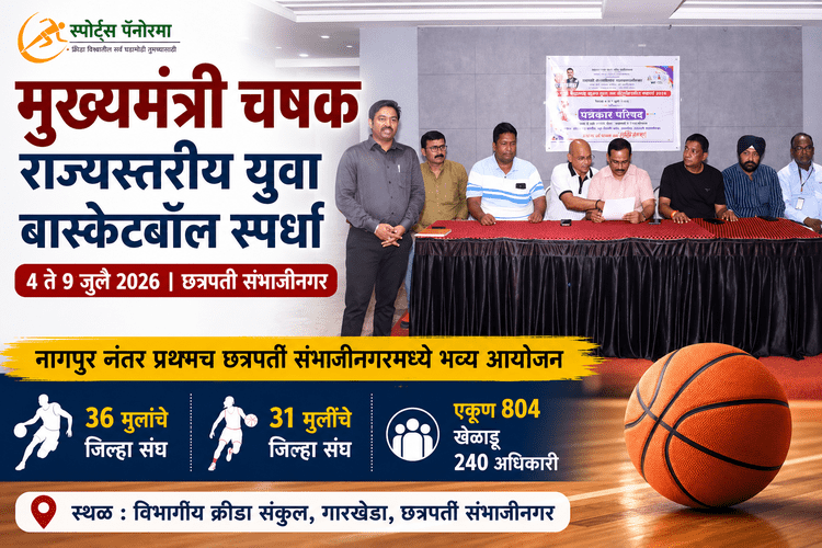 प्रथमच छत्रपती संभाजीनगर शहरात मुख्यमंत्री चषक ४१ वी राज्यस्तरीय युवा गट बास्केटबॉल अजिंक्यपद स्पर्धा ४ ते ९ जुलै दरम्यान
