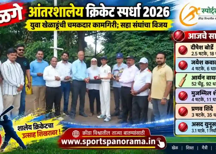 लोळगे आंतरशालेय क्रिकेट स्पर्धा 2026 : एंजल किड्स, केंब्रिजसह सहा संघांचे दमदार विजय